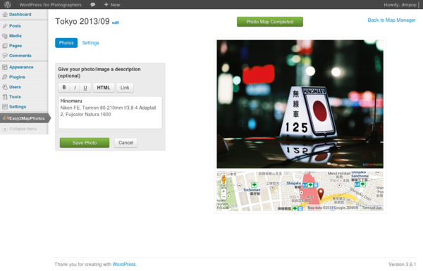 Geotag images wordpress