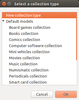 Figure 1: GCstar comes with templates for various types of collections.