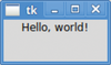 Figure 1: Our first program -- it doesn't do much, but it shows that TkInter is installed and working correctly.