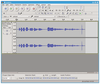Figure 1: Audacity at work: In this example, the USB microphone connected to the computer provides a stereo track, so Audacity displays two waveforms.