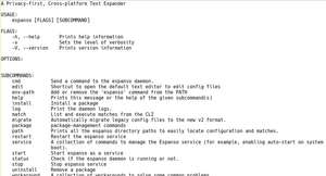 Figure 1: You can use the -h or --help parameters to investigate the available options.