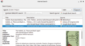 Figure 1: Tellico lets you search several websites to find book metadata and cover images.