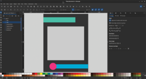 Figure 1: Start by blocking out the layout with simple named objects before adding text or images.