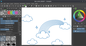 Figure 1: If you've used a digital painting app before, you shouldn't have any problems using Drawpile.