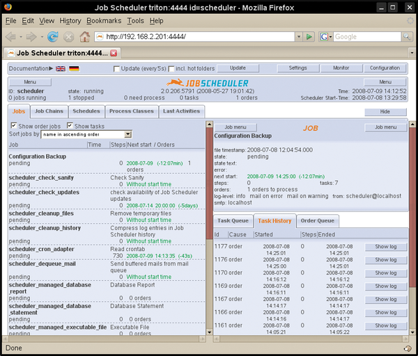 Linux job scheduler dependencies