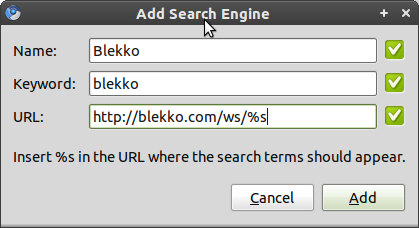 changing the default search engine in